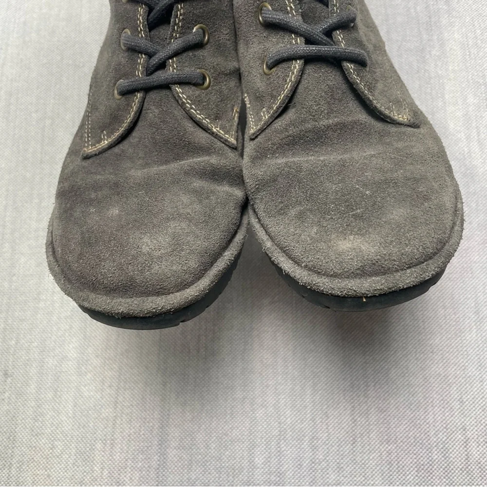 Fly London Wune Lace Up Steampunk Goth Suede Bootie Diesel Oil Gray EU 40